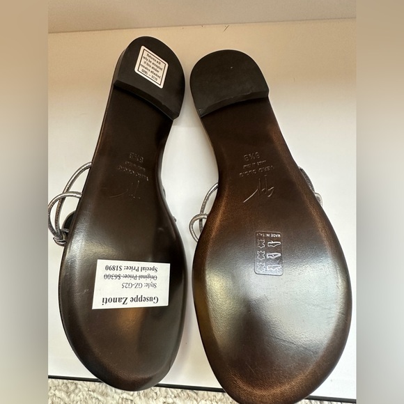 Pristine Giuseppe Zanotti Suede Crystal Embellishments Slides Size: 8.5 - Picture 9 of 9